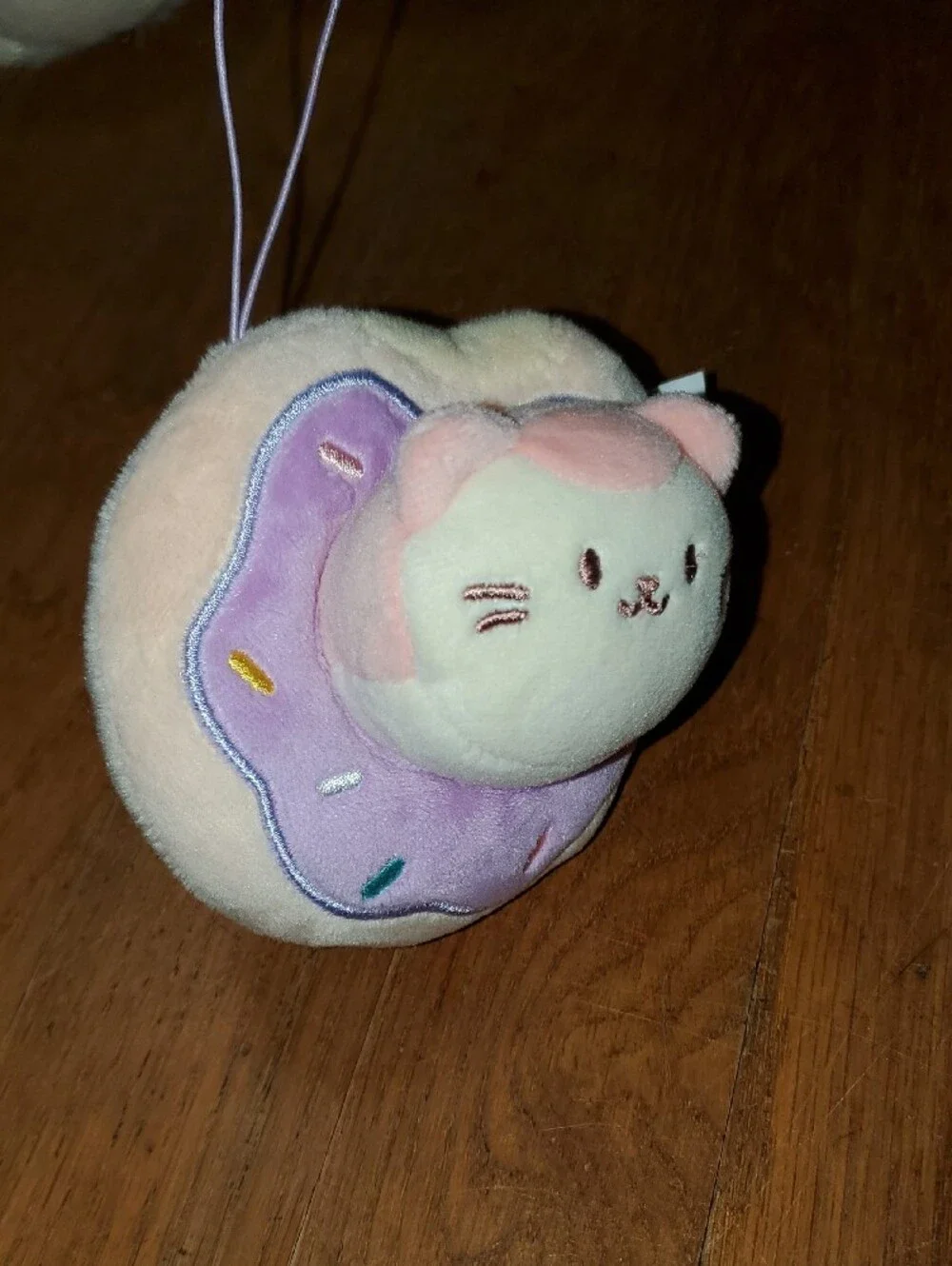 Anirollz Squishy Kitty Cat Donut Plush Keychain